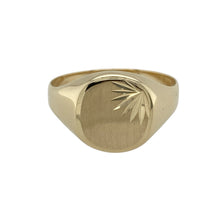 Load image into Gallery viewer, 9ct Gold Patterned Brushed Finish Signet Ring
