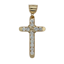 Load image into Gallery viewer, 9ct Gold &amp; Cubic Zirconia Set Cross Pendant
