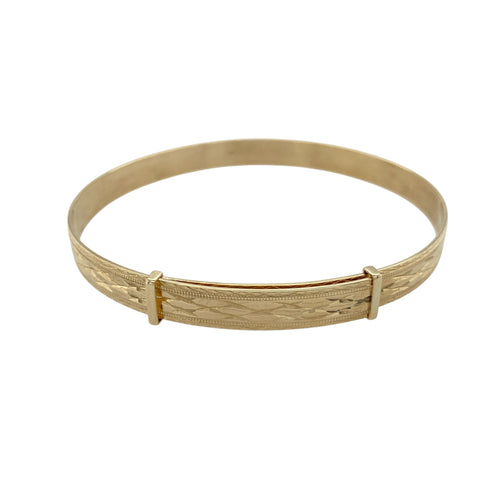 9ct Gold Patterned Expanding Bangle