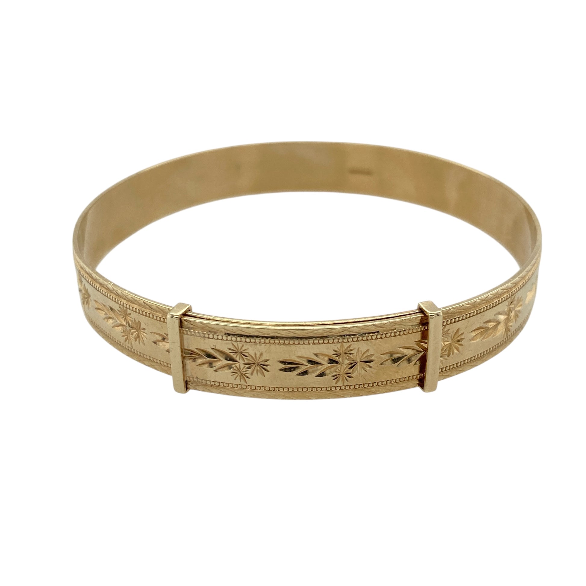 9ct Gold Patterned Expanding Bangle