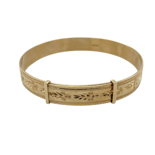 9ct Gold Patterned Expanding Bangle