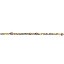 Load image into Gallery viewer, 9ct Gold &amp; Amethyst Set Kiss 7.5&quot; Bracelet
