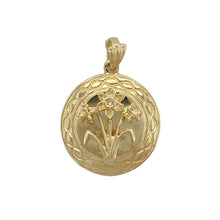 Load image into Gallery viewer, 9ct Gold Welsh Celtic Circle Daffodil Pendant
