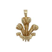 Load image into Gallery viewer, 9ct Gold Welsh Three Feathers Pendant
