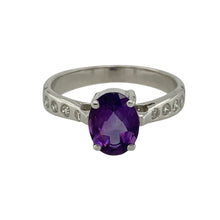 Load image into Gallery viewer, 18ct White Gold Diamond &amp; Amethyst Set Ring
