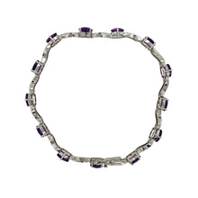 Load image into Gallery viewer, 18ct White Gold Diamond &amp; Amethyst Set 7.25&quot; Bracelet
