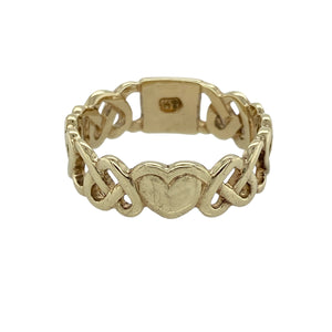 9ct Gold Heart Celtic Open Patterned Band Ring