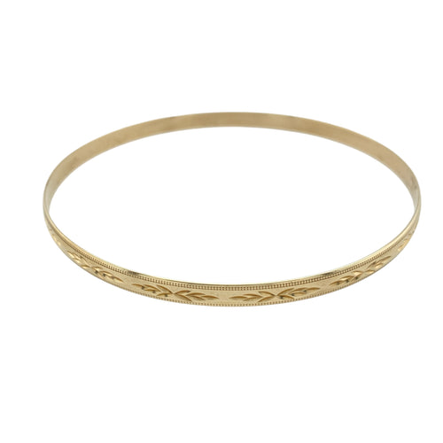 9ct Solid Gold Patterned Bangle