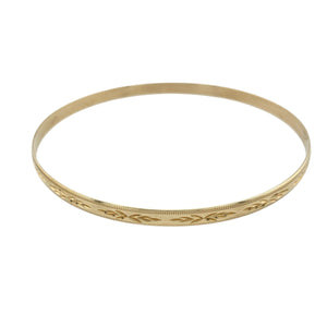9ct Solid Gold Patterned Bangle