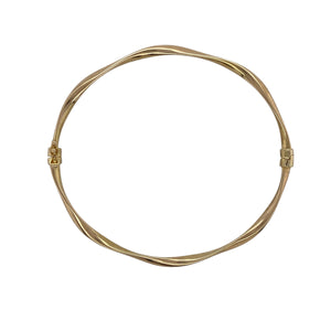 9ct Gold Twist Hinged Bangle