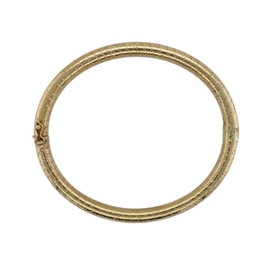 9ct Gold Striped Patterned Hinged Bangle