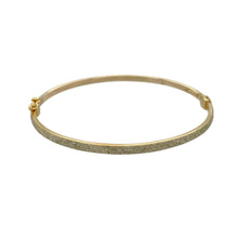 Load image into Gallery viewer, 9ct Gold Sparkle Hinged Bangle
