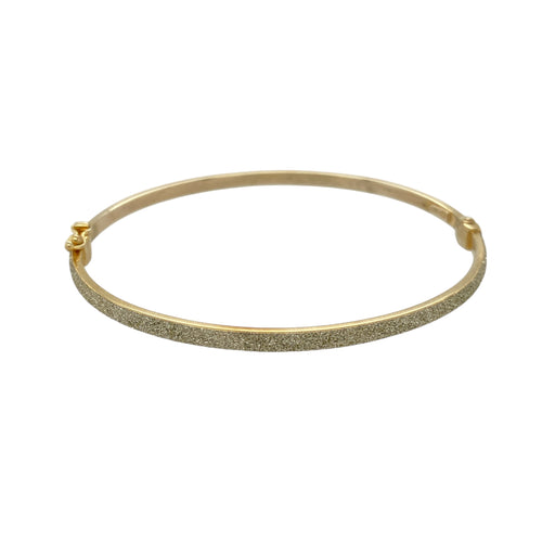 9ct Gold Sparkle Hinged Bangle