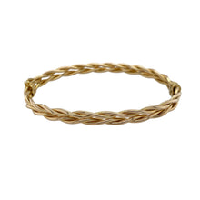 Load image into Gallery viewer, 9ct Gold Twisted Plait Hinged Bangle
