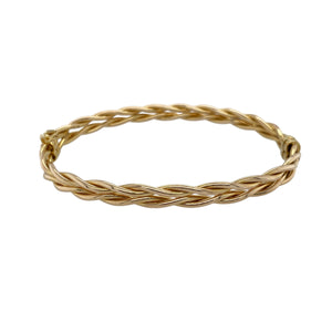 9ct Gold Twisted Plait Hinged Bangle