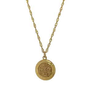 9ct Gold St Christopher 18" Necklace