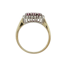 Load image into Gallery viewer, 9ct Gold Diamond &amp; Ruby Set Cluster Ring
