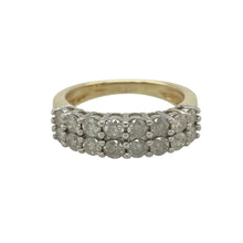 Load image into Gallery viewer, 9ct Gold &amp; Diamond Set Double Row Band Ring
