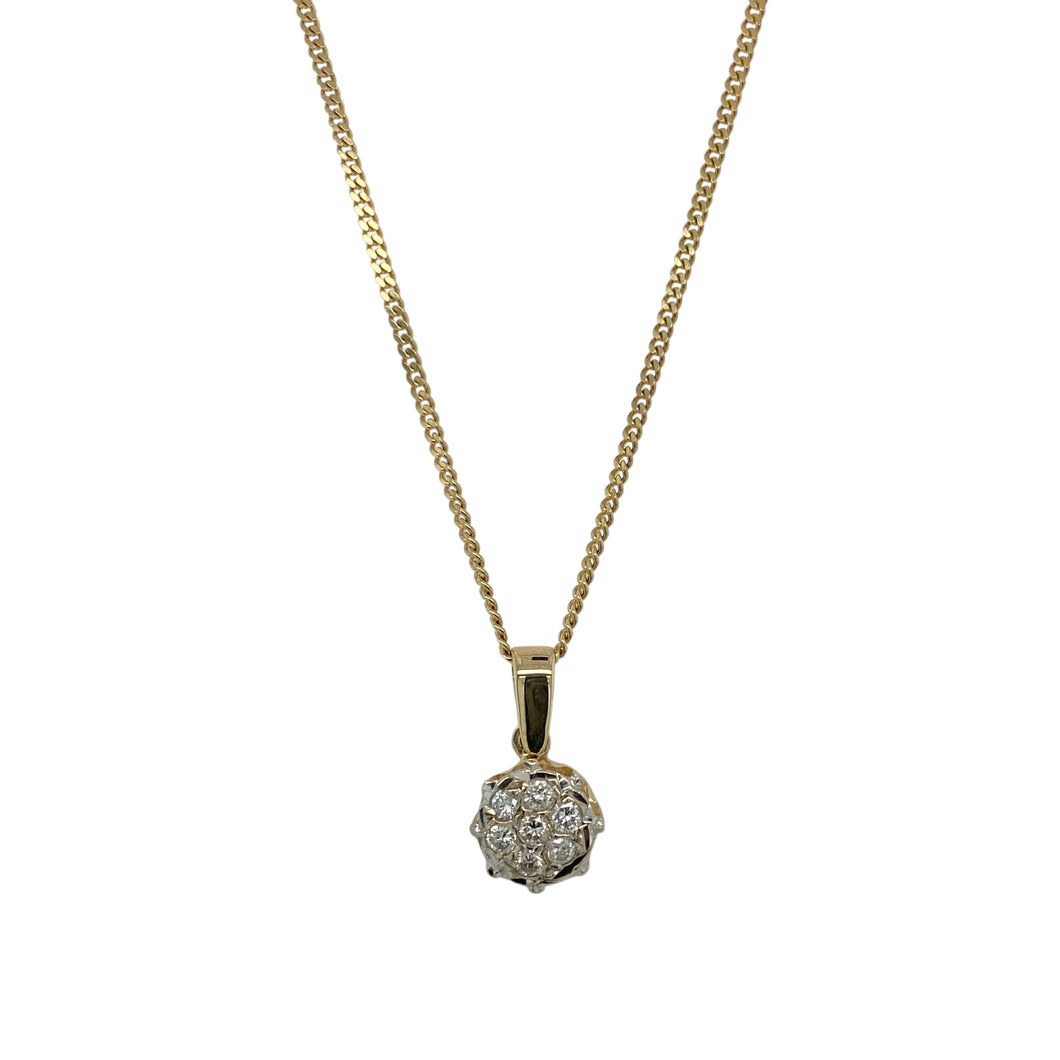 9ct Gold & Diamond Set Cluster 18