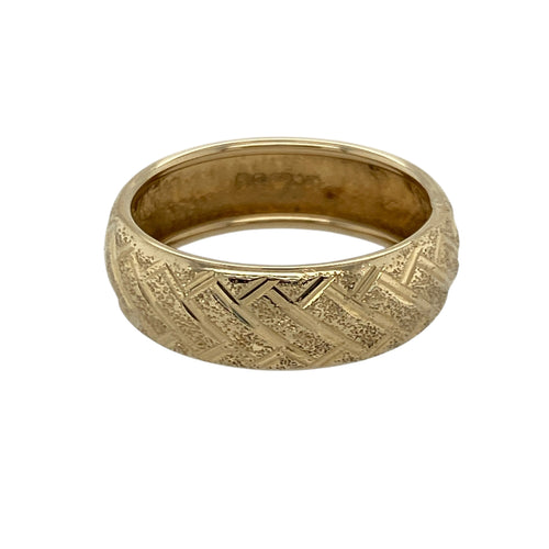 14ct Gold Patterned Band Ring