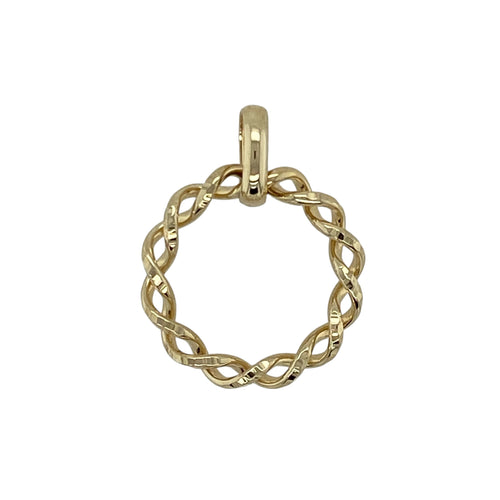 9ct Gold Twisted Circle Pendant
