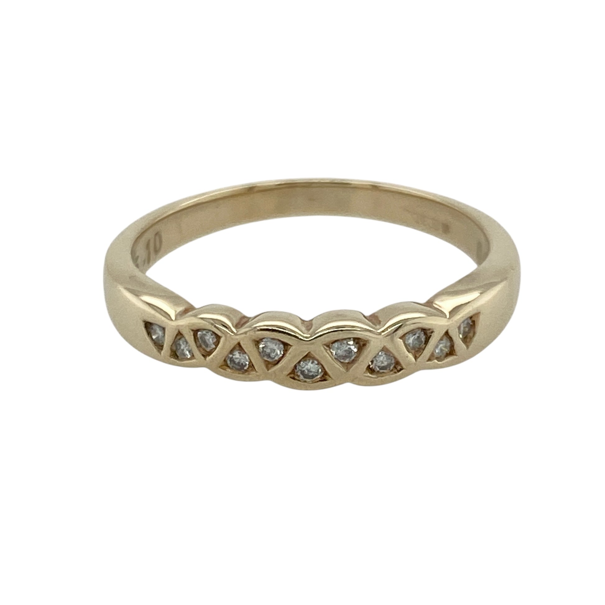 9ct Gold & Diamond Set Band Ring