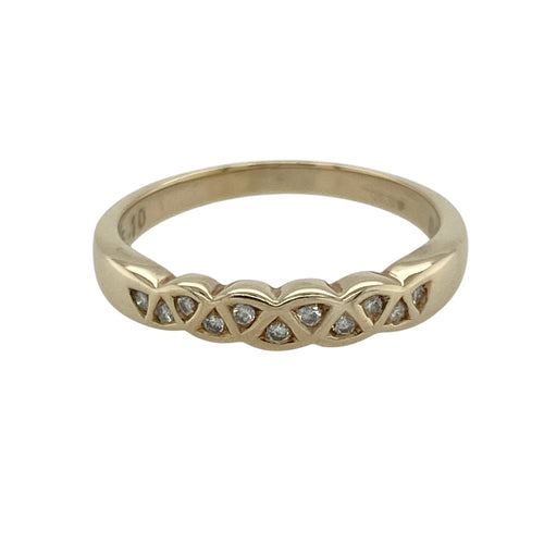 9ct Gold & Diamond Set Band Ring