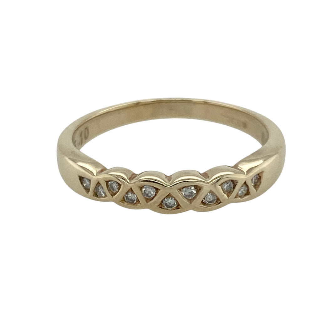 9ct Gold & Diamond Set Band Ring