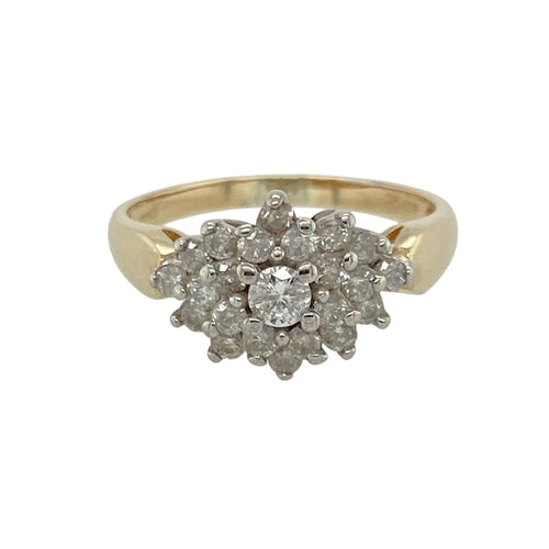 9ct Gold & Diamond Set Cluster Ring