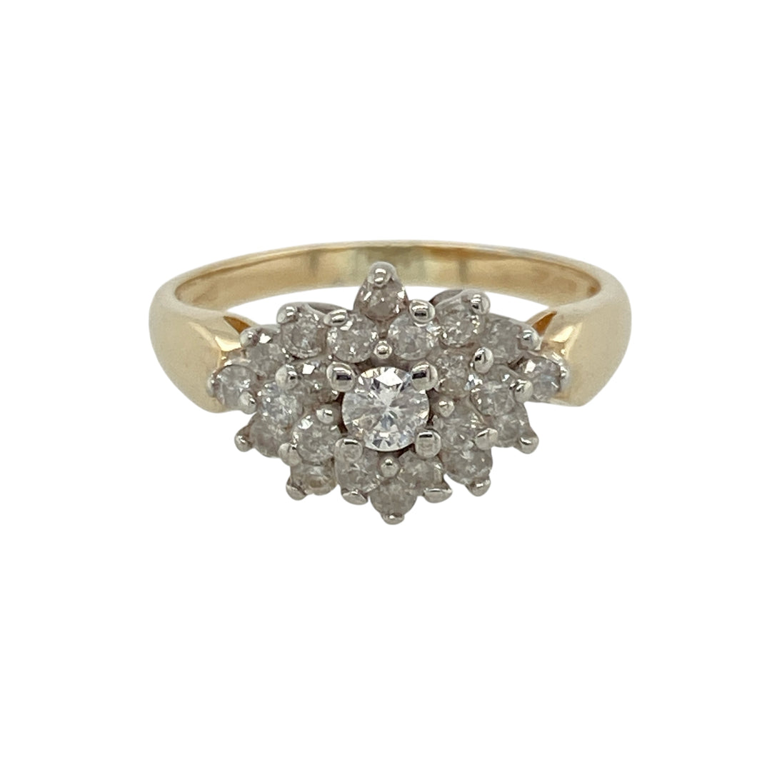 9ct Gold & Diamond Set Cluster Ring
