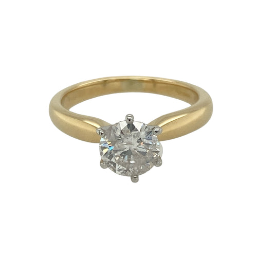 18ct Gold & Diamond Set Solitaire Ring