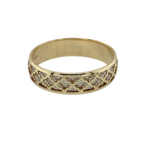 9ct Gold Overlaid Patterned Band Ring