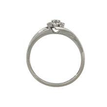 Load image into Gallery viewer, 9ct White Gold &amp; Diamond Set Flower Cluster Twist Ring
