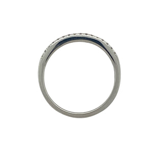 9ct White Gold & Diamond Set Two Row Band Ring