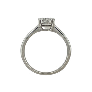 9ct White Gold & Diamond Set Cluster Illusion Solitaire Ring