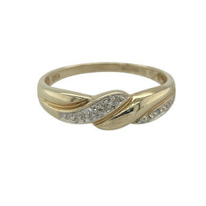 9ct Gold & Diamond Set Twist Band Ring