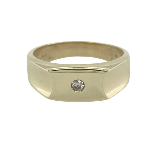 9ct Gold & Diamond Set Signet Ring