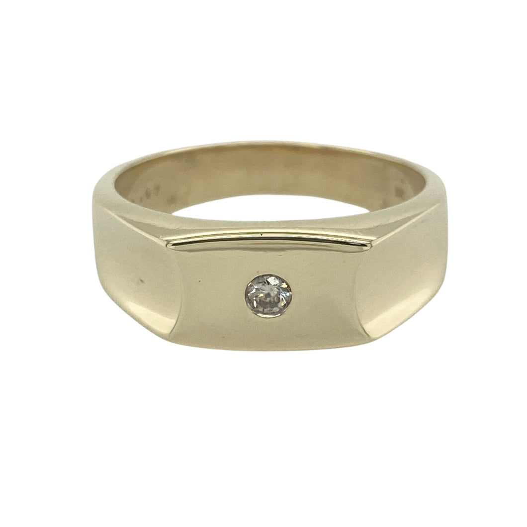 9ct Gold & Diamond Set Signet Ring