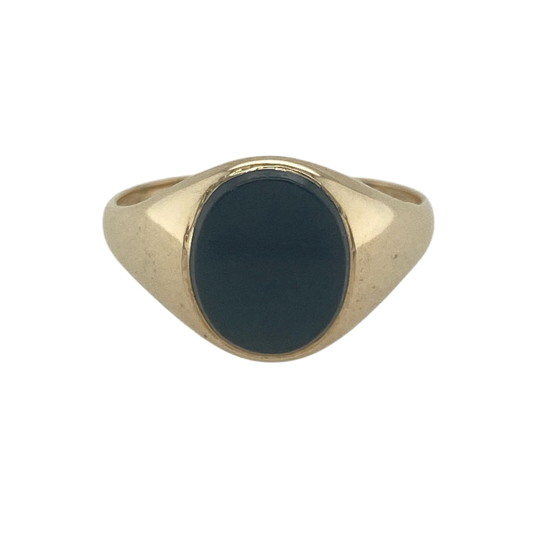 9ct Gold & Onyx Set Oval Signet Ring