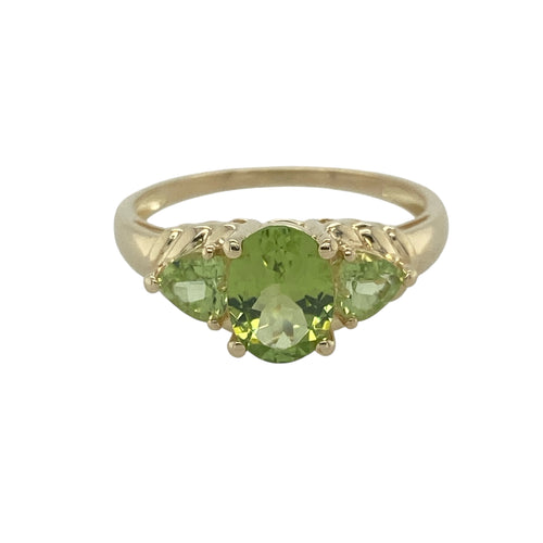 9ct Gold & Peridot Set Trilogy Ring