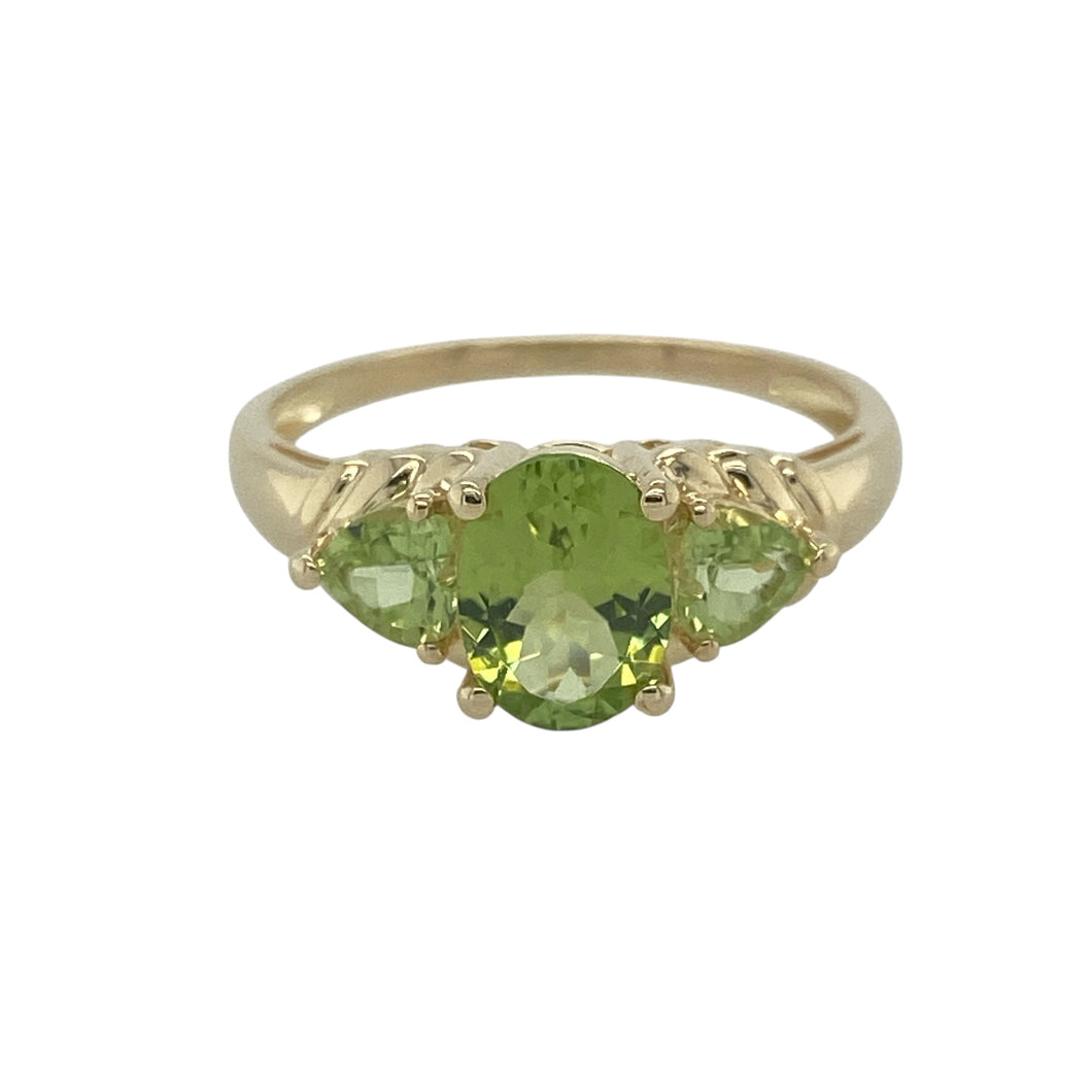 9ct Gold & Peridot Set Trilogy Ring