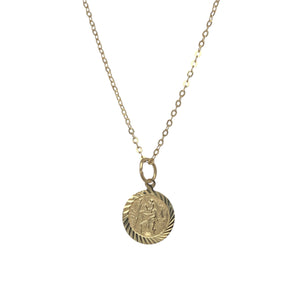 9ct Gold St Christopher 18" Necklace