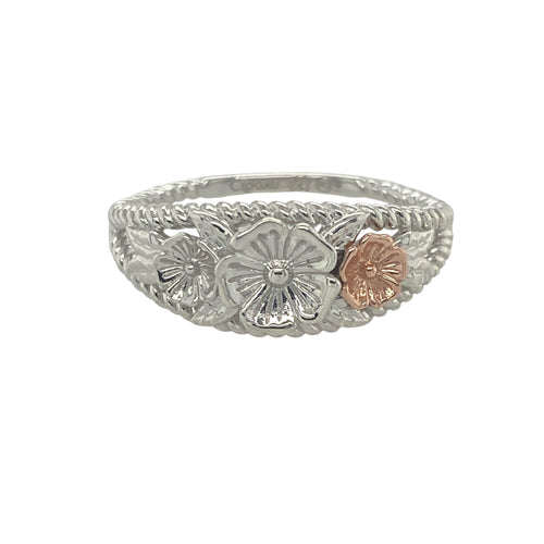 925 Silver Clogau Flower Blossom Band Ring