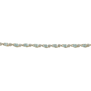9ct Gold Diamond & Blue Topaz Set 7.5" Bracelet