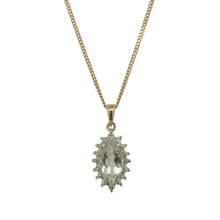 Load image into Gallery viewer, 9ct Gold Diamond &amp; Green Amethyst Set Cluster 16&quot; Necklace
