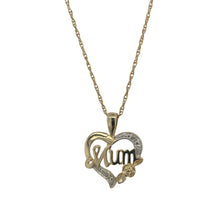 Load image into Gallery viewer, 9ct Gold &amp; Diamond Set Mum Heart 20&quot; Necklace
