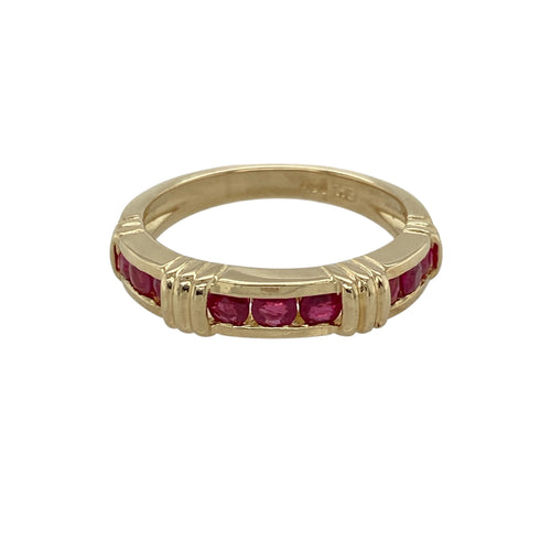 14ct Gold & Ruby Set Band Ring