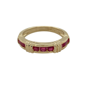 14ct Gold & Ruby Set Band Ring