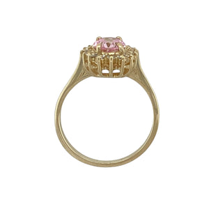 9ct Gold & Pink and White Cubic Zirconia Set Cluster Ring