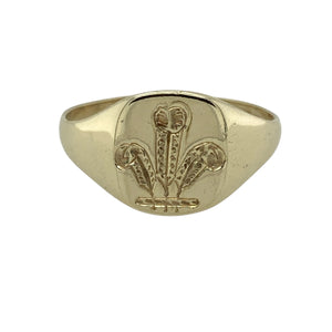 9ct Gold Three Feathers Signet Ring